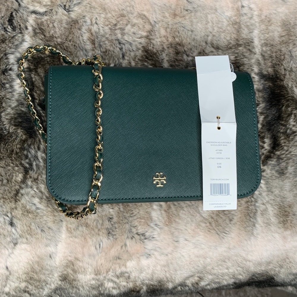 💯Auth TORY BURCH EMERSON ADJUSTABLE SHOULDER BAG - Picture 7 of 8